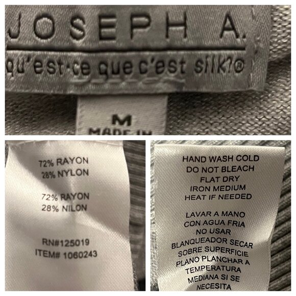 Joseph A. Men's Size M Grey Turtleneck Sweater Stretch Ribbed SOFT Comfortable - Picture 12 of 16